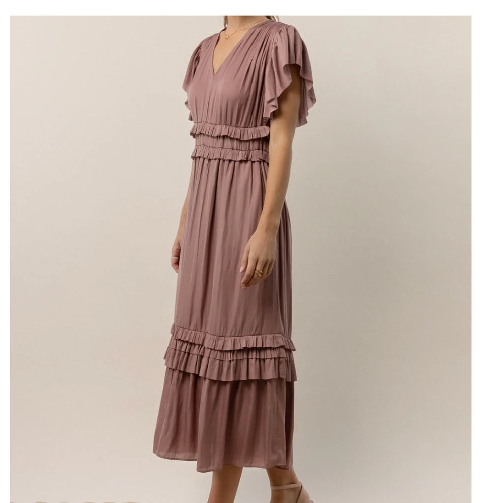 BOHME Willa Ruffle Dress in Lavender NEW